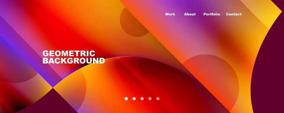 Circle, round elements and lines geometric abstract background. Vector Stock Illustration