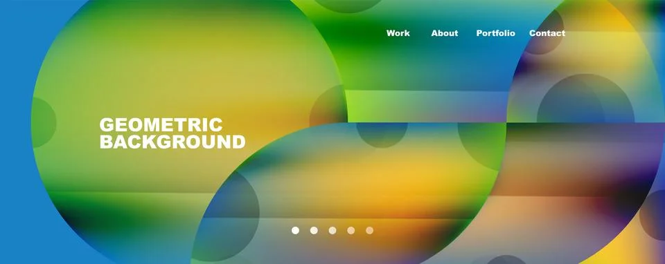 Circle, round elements and lines geometric abstract background. Vector Stockillustratie