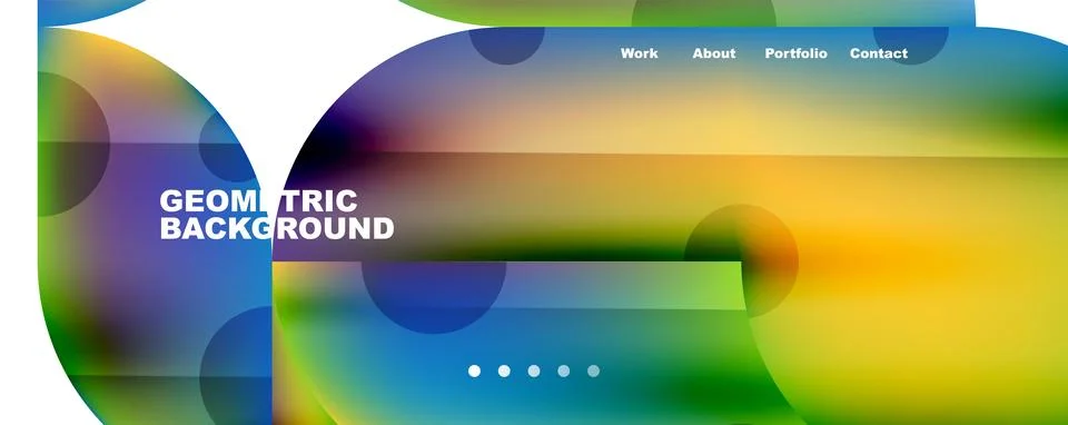 Circle, round elements and lines geometric abstract background. Vector Illustrazione stock