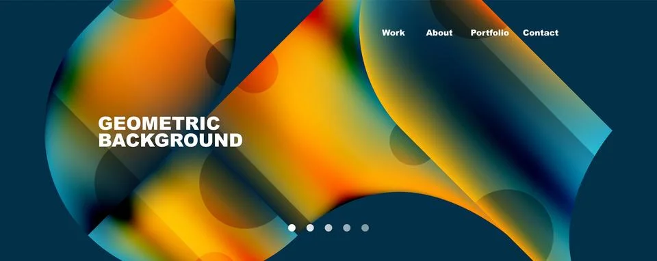 Circle, round elements and lines geometric abstract background. Vector イラスト素材