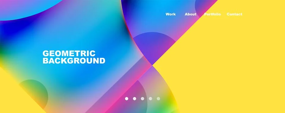 Circle, round elements and lines geometric abstract background. Vector Stock Illustration