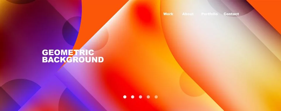 Circle, round elements and lines geometric abstract background. Vector Illustrazione stock