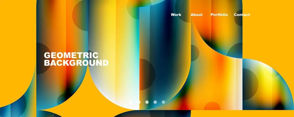 Circle, round elements and lines geometric abstract background. Vector 库存插图