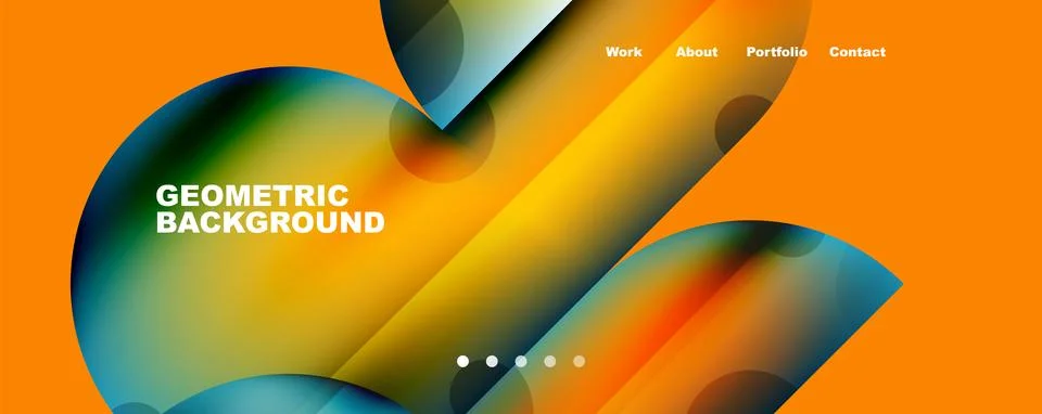 Circle, round elements and lines geometric abstract background. Vector Stock Illustration