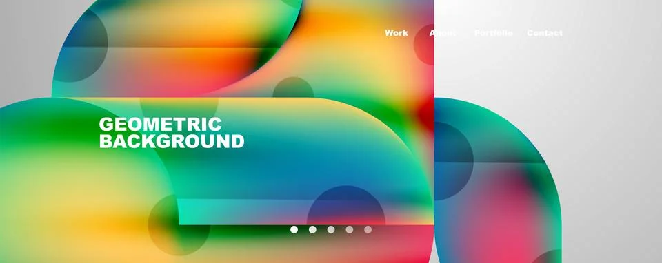 Circle, round elements and lines geometric abstract background. Vector Stock Illustration