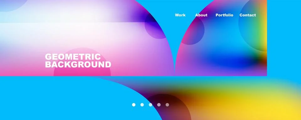 Circle, round elements and lines geometric abstract background. Vector Stock Illustration