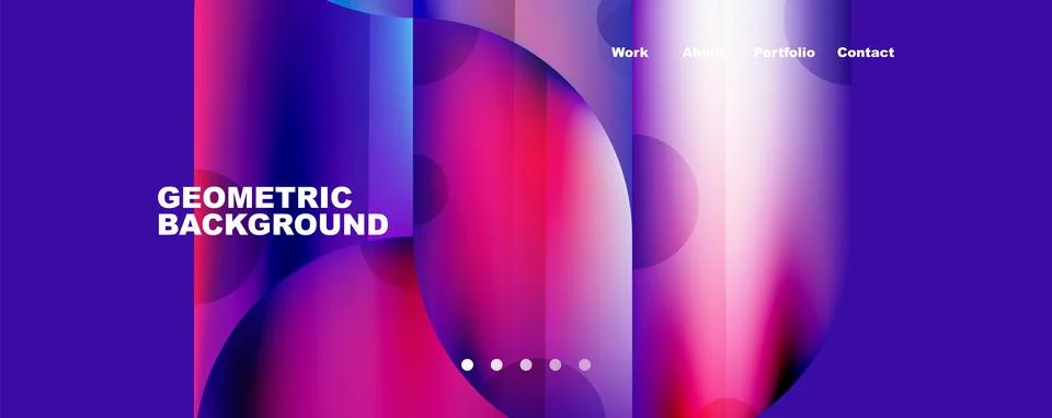 Circle, round elements and lines geometric abstract background. Vector Stock Illustration