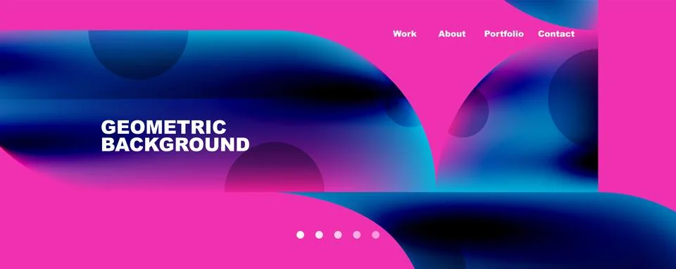 Circle, round elements and lines geometric abstract background. Vector 库存插图