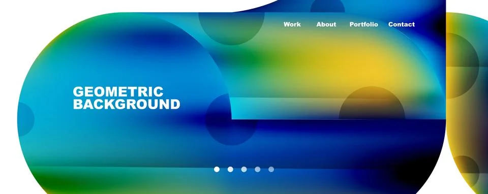 Circle, round elements and lines geometric abstract background. Vector Illustrazione stock