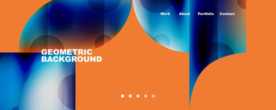 Circle, round elements and lines geometric abstract background. Vector Stock Illustration