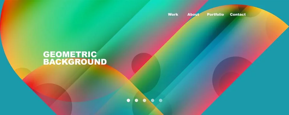 Circle, round elements and lines geometric abstract background. Vector Illustrazione stock