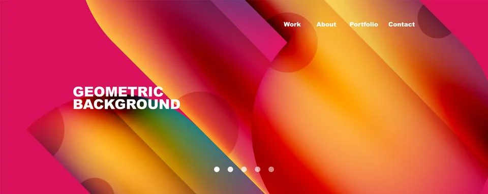 Circle, round elements and lines geometric abstract background. Vector Illustrazione stock