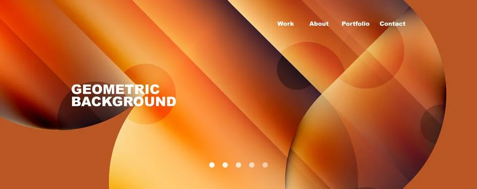 Circle, round elements and lines geometric abstract background. Vector Illustrazione stock