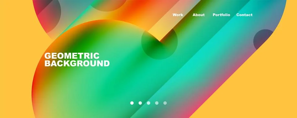 Circle, round elements and lines geometric abstract background. Vector Stock Illustration