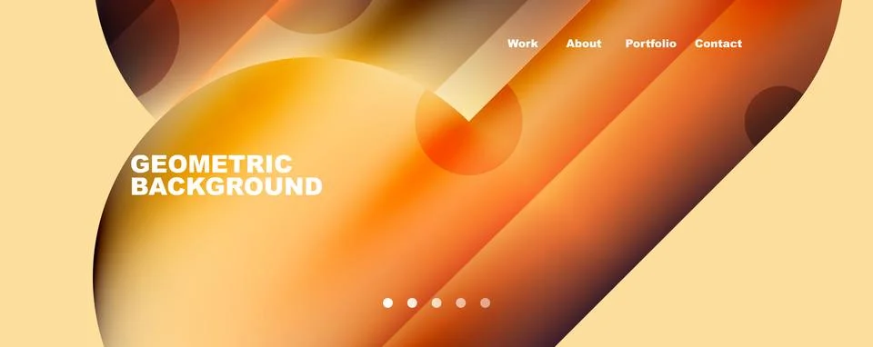 Circle, round elements and lines geometric abstract background. Vector Stock Illustration