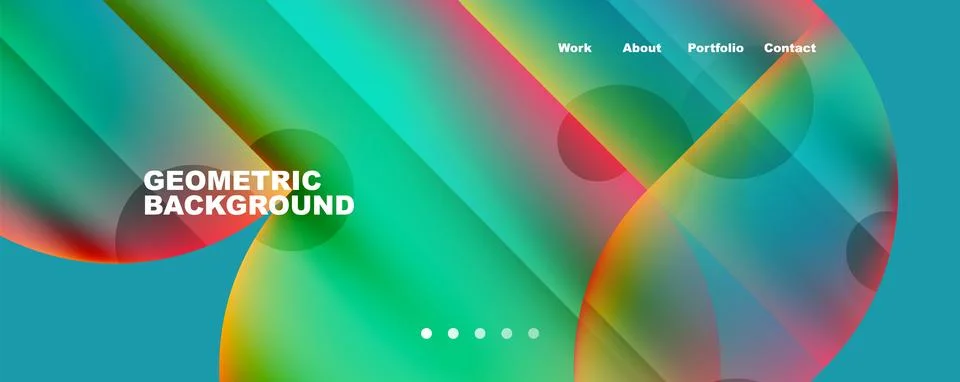 Circle, round elements and lines geometric abstract background. Vector Stock Illustration