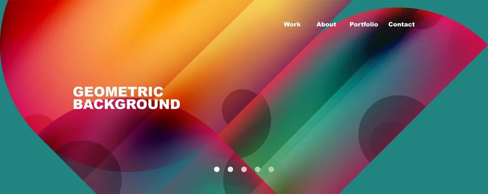 Circle, round elements and lines geometric abstract background. Vector Stock Illustration