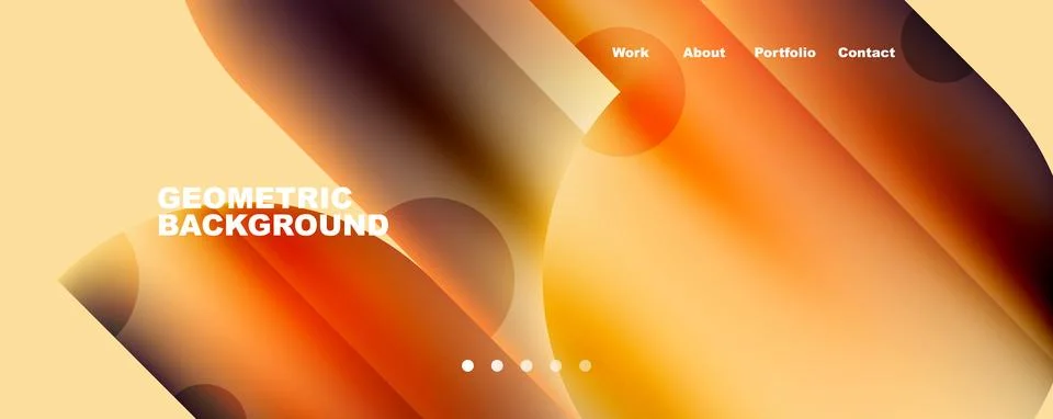 Circle, round elements and lines geometric abstract background. Vector Illustrazione stock