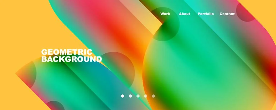 Circle, round elements and lines geometric abstract background. Vector Illustrazione stock