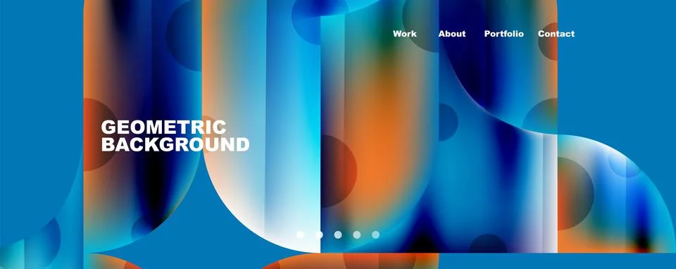 Circle, round elements and lines geometric abstract background. Vector Stock Illustration