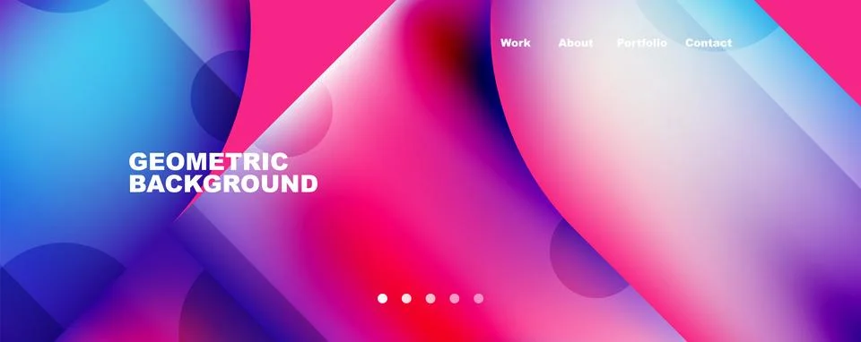 Circle, round elements and lines geometric abstract background. Vector Illustrazione stock