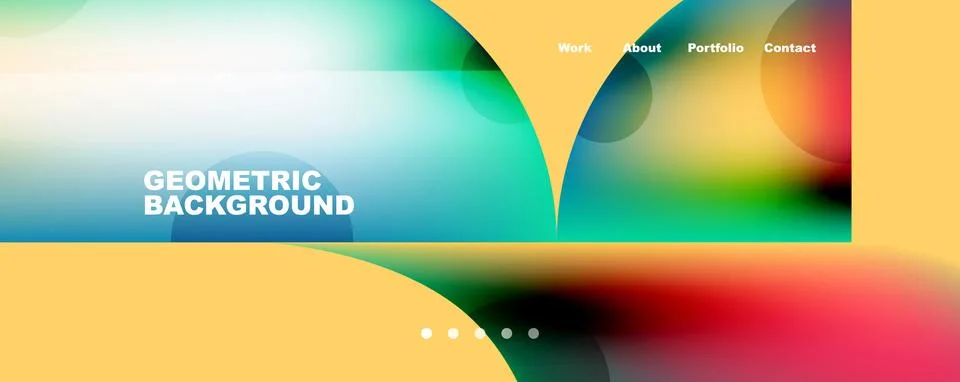 Circle, round elements and lines geometric abstract background. Vector Stock Illustration