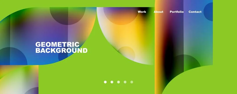 Circle, round elements and lines geometric abstract background. Vector Illustrazione stock