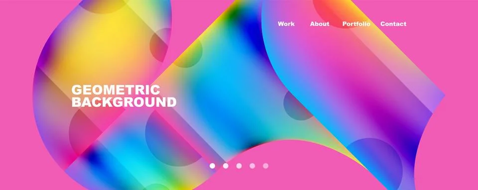 Circle, round elements and lines geometric abstract background. Vector Illustrazione stock