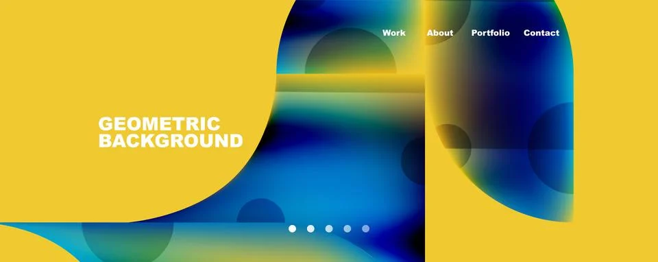 Circle, round elements and lines geometric abstract background. Vector Stock Illustration