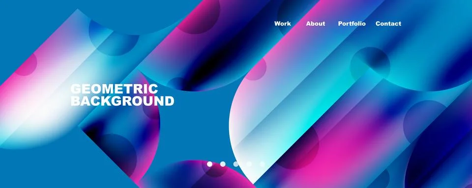 Circle, round elements and lines geometric abstract background. Vector Stock Illustration