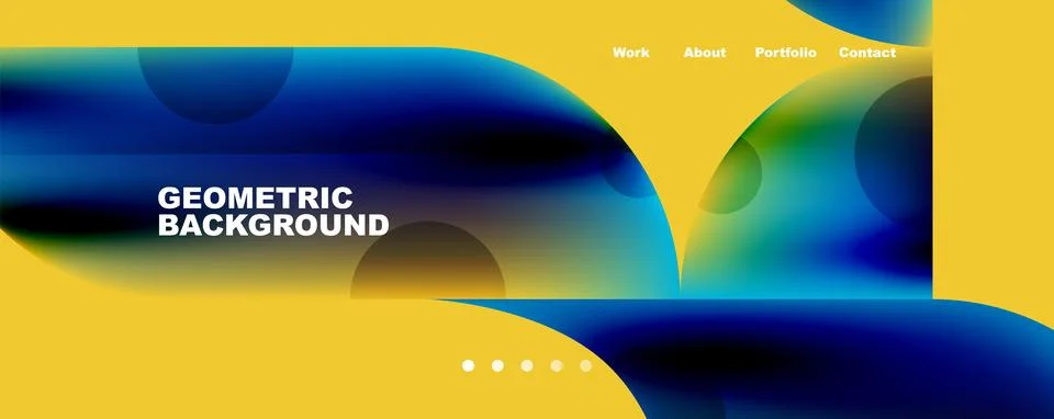 Circle, round elements and lines geometric abstract background. Vector Illustrazione stock