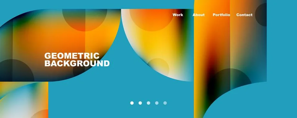 Circle, round elements and lines geometric abstract background. Vector 库存插图