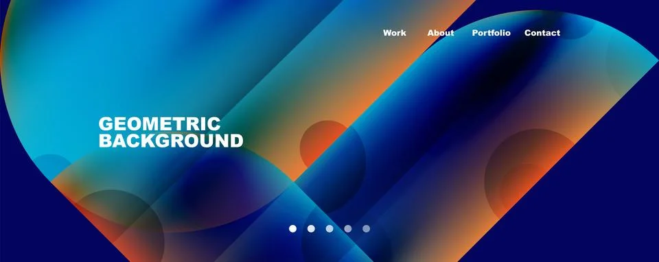 Circle, round elements and lines geometric abstract background. Vector 库存插图