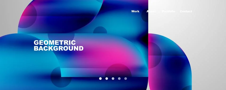 Circle, round elements and lines geometric abstract background. Vector Illustrazione stock