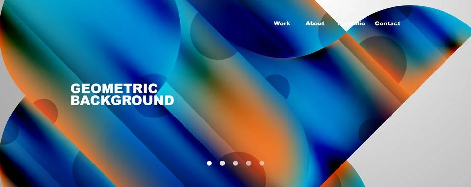 Circle, round elements and lines geometric abstract background. Vector 库存插图