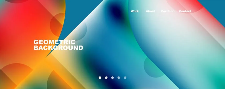 Circle, round elements and lines geometric abstract background. Vector Stock Illustration