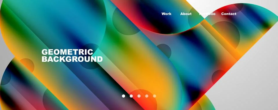 Circle, round elements and lines geometric abstract background. Vector 스톡 일러스트