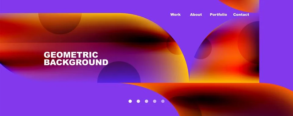 Circle, round elements and lines geometric abstract background. Vector Illustrazione stock