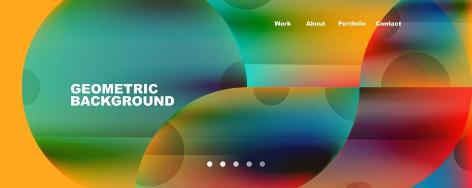Circle, round elements and lines geometric abstract background. Vector Stock Illustration