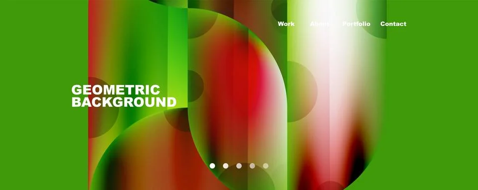 Circle, round elements and lines geometric abstract background. Vector Illustrazione stock