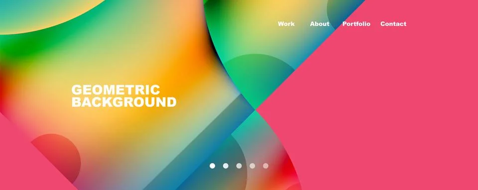 Circle, round elements and lines geometric abstract background. Vector Stock Illustration