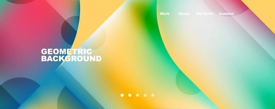 Circle, round elements and lines geometric abstract background. Vector Illustrazione stock