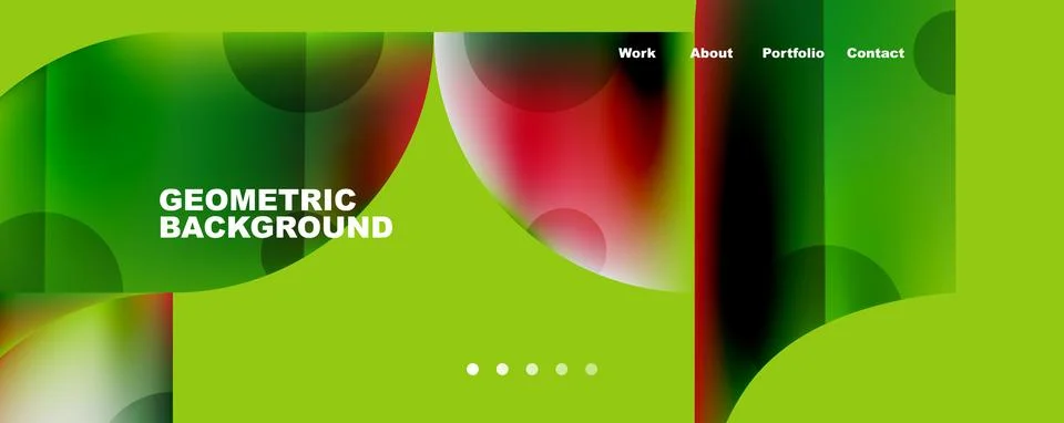 Circle, round elements and lines geometric abstract background. Vector Illustrazione stock