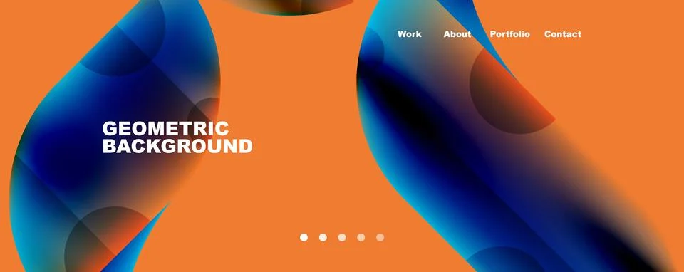 Circle, round elements and lines geometric abstract background. Vector Illustrazione stock