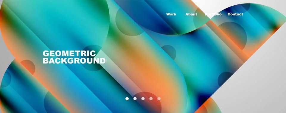 Circle, round elements and lines geometric abstract background. Vector Stock Illustration