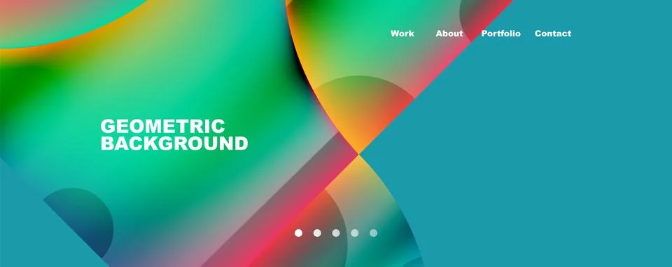 Circle, round elements and lines geometric abstract background. Vector Illustrazione stock