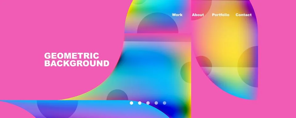 Circle, round elements and lines geometric abstract background. Vector Stockillustratie