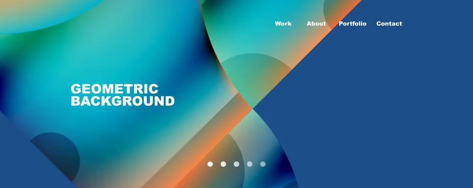 Circle, round elements and lines geometric abstract background. Vector Illustrazione stock