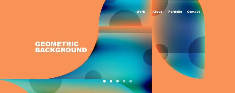 Circle, round elements and lines geometric abstract background. Vector Illustrazione stock