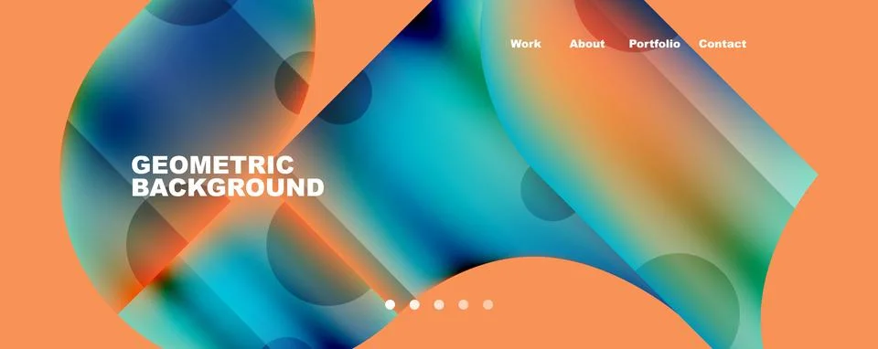 Circle, round elements and lines geometric abstract background. Vector Stock Illustration